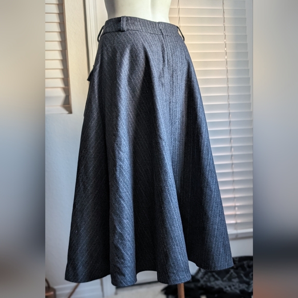 Vintage style pinstripe wool skirt - Picture 5 of 7